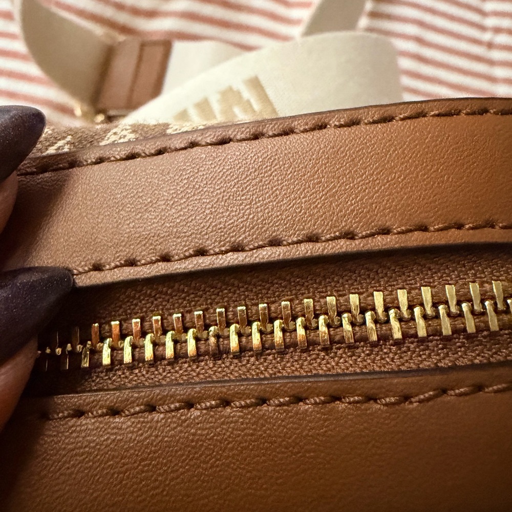 Michael Kors Tan and Brown Logo Crossbody Bag - Picture 7 of 11